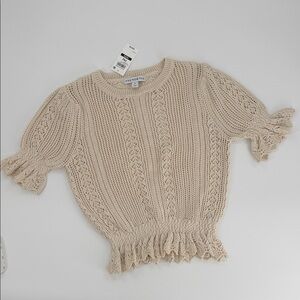 Knit Ruffle Sleeve Sweater NWT